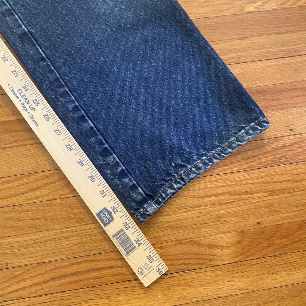 Dickies Jeans Mens 38x34 Blue Denim Straight Leg Workwear 5 Pocket Zip Fly Faded - Picture 8 of 15